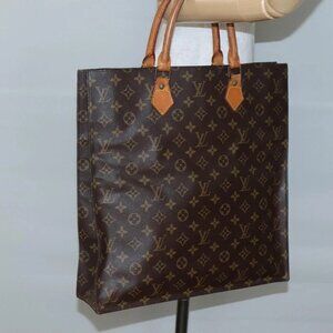 LOUIS VUITTON Monogram Sac Plat Hand Bag M51140 LV Auth 142198